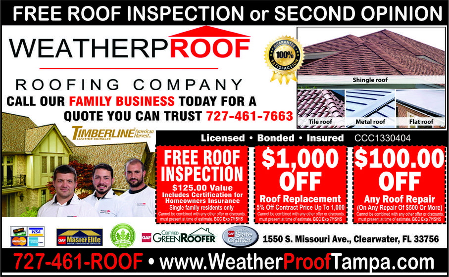 Coupon for Weatherproof Roofing